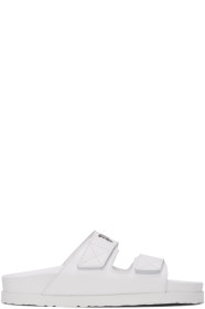 Palm Angels - White Leather Logo Sandals