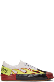 Palm Angels - White & Black Flame Sneakers