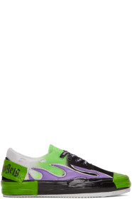 Palm Angels - Green & Black Flame Sneakers