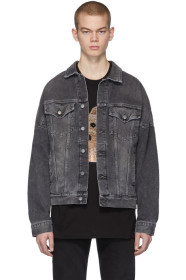 Palm Angels - Black Denim Bleached Jacket