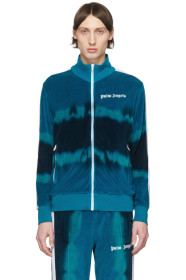 Palm Angels - Blue Tie-Dye Chenille Track Jacket