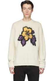 Palm Angels - Pull blanc cassé Hibiscus Casentino