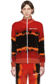Palm Angels - Red & Black Tie-Dye Chenille Track Jacket