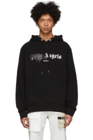Palm Angels - 黑色“Paris” Sprayed Logo 连帽衫