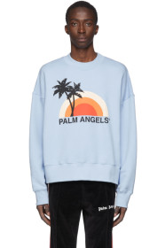 Palm Angels - 蓝色 Sunset 圆领套头衫
