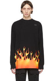 Palm Angels - Black & Multicolor Burning Logo T-Shirt