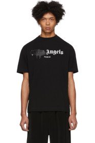 Palm Angels - ブラック Paris スプレー ロゴ T シャツ