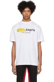 Palm Angels - 白色“Los Angeles” Sprayed Logo T 恤