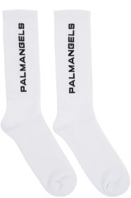 Palm Angels - White Vertical Logo Socks