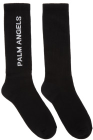 Palm Angels - Black Vertical Logo Socks