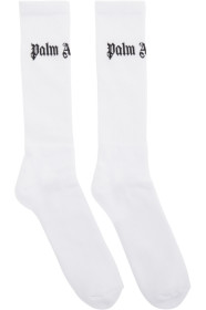 Palm Angels - White Horizontal Logo Socks