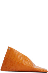 Simon Miller - Pochette embossée façon croco orange Slug