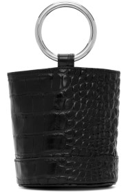 Simon Miller - Sac embossé façon croco noir Bonsai 15