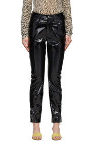 Simon Miller - Black Patent Straight-Leg Trousers