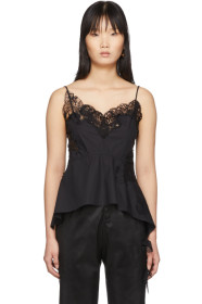 Marques Almeida - Black Lace Inserts Slip Camisole