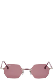 Ray-Ban - 紫色六边形无框太阳镜