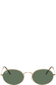 Ray-Ban - 金色 & 绿色椭圆形太阳镜
