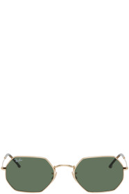 Ray-Ban - 金色 & 绿色经典款八边形太阳镜