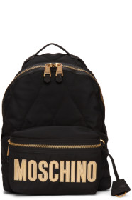 Moschino - Black Quilted Logo Backpack
