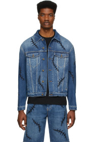 Moschino - 蓝色 Scars 牛仔夹克