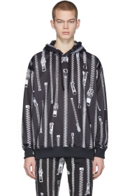 Moschino - Black Zipper Print Hoodie