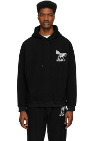 Moschino - ブラック リバース Double Question Marks フーディ