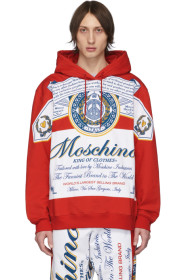 Moschino - Red & White Budweiser Edition Logo Hoodie