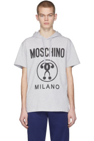 Moschino - 灰色徽标连帽 T 恤