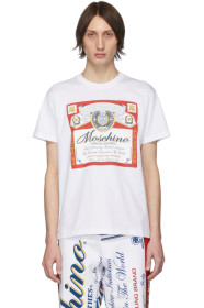 Moschino - 白色 Budweiser 联名徽标 T 恤