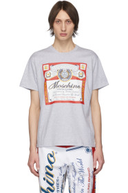 Moschino - Grey Budweiser Edition Logo T-Shirt