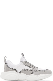 Moschino - Baskets blanches Patchwork Teddy