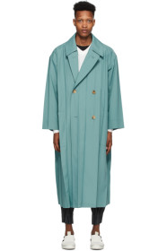 Issey Miyake Men - Blue Wrinkle Coat