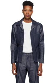 Issey Miyake Men - Navy Denim Wrinkle Jacket