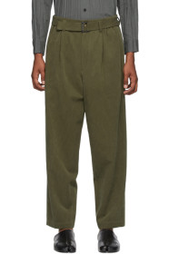 Issey Miyake Men - Khaki Mercerized Gabardine Trousers
