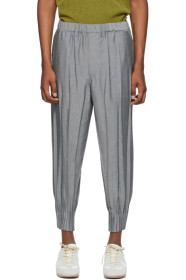 Issey Miyake Men - Grey Chambray Wrinkle Trousers