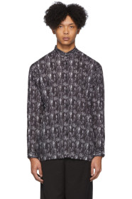 Issey Miyake Men - Black & White Collarless Shirt