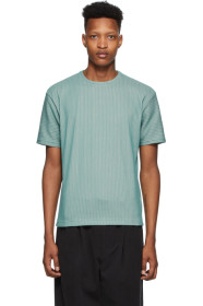 Issey Miyake Men - Green Tucked Stripe Short Sleeve T-Shirt