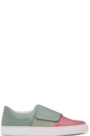 Issey Miyake Men - Pink & Green Strap Sneakers