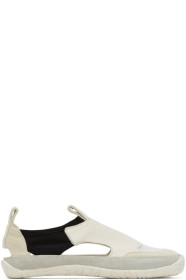 Issey Miyake Men - Off-White & Black Vulcanized Gurkha Slip-On Sneakers