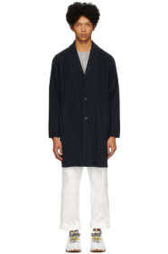 Homme Plissé Issey Miyake - 海军蓝 Basics 长款西装外套