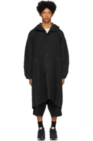 Homme Plissé Issey Miyake - 黑色 Edge 大衣