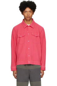 Homme Plissé Issey Miyake - 粉色褶裥精裁夹克