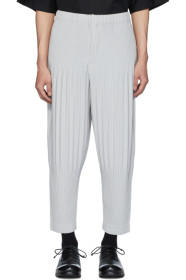 Homme Plissé Issey Miyake - Grey Wide Pleats Trousers