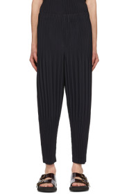 Homme Plissé Issey Miyake - Navy Wide Pleats Trousers