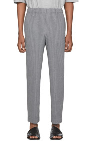 Homme Plissé Issey Miyake - Grey Heather Pleats Cropped Trousers