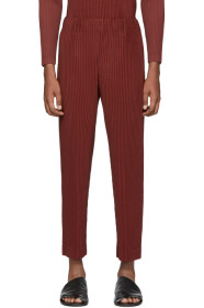 Homme Plissé Issey Miyake - Red Heather Pleats Cropped Trousers