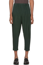 Homme Plissé Issey Miyake - Green Tapered Bottom Trousers