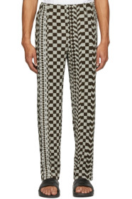 Homme Plissé Issey Miyake - Pantalon plissé brun African Geometric