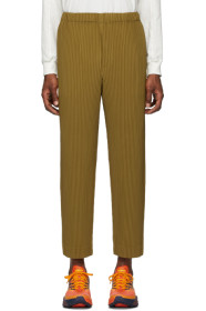 Homme Plissé Issey Miyake - 棕色褶裥长裤
