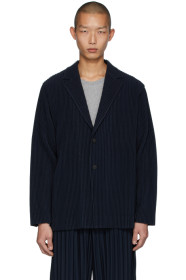Homme Plissé Issey Miyake - 海军蓝 Basics 西装外套